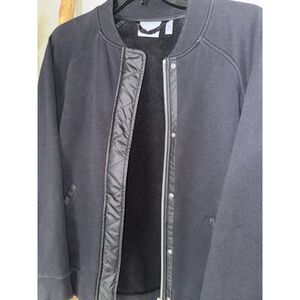 Athleta Endless Womens Xsmall Bomber Button Zip Black Stretch Jacket